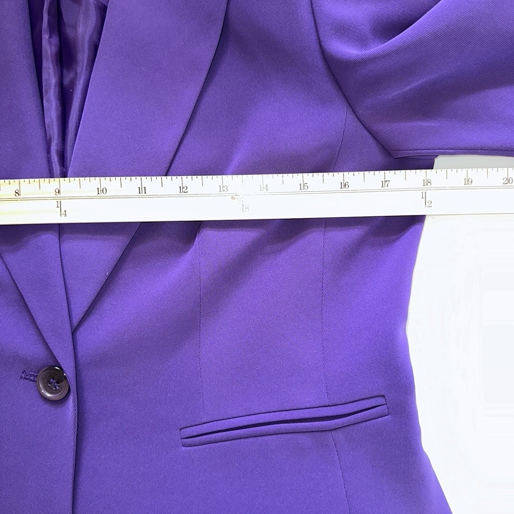NWT Kasper Petite Blazer Jacket Sz 4P Deep Purple One Button Business Casual - Picture 8 of 12